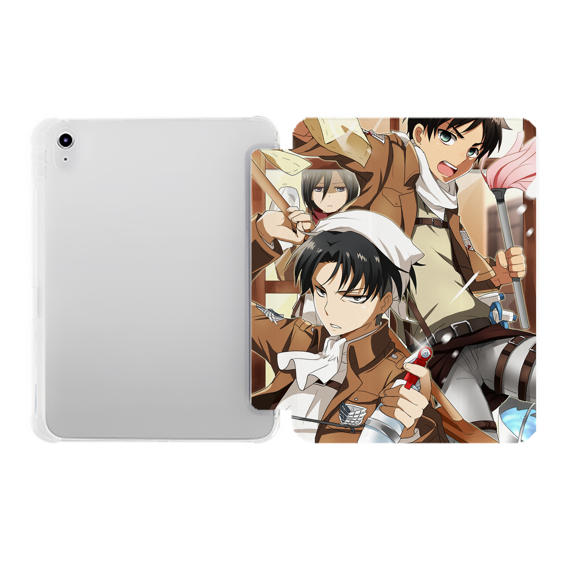 （画像用） 進撃の巨人 Attack on Titan IPad ケース ペン収納付き 三つ折りスタンド PUレザー×シリコン 対応機種9.5/10.5/10.9インチ